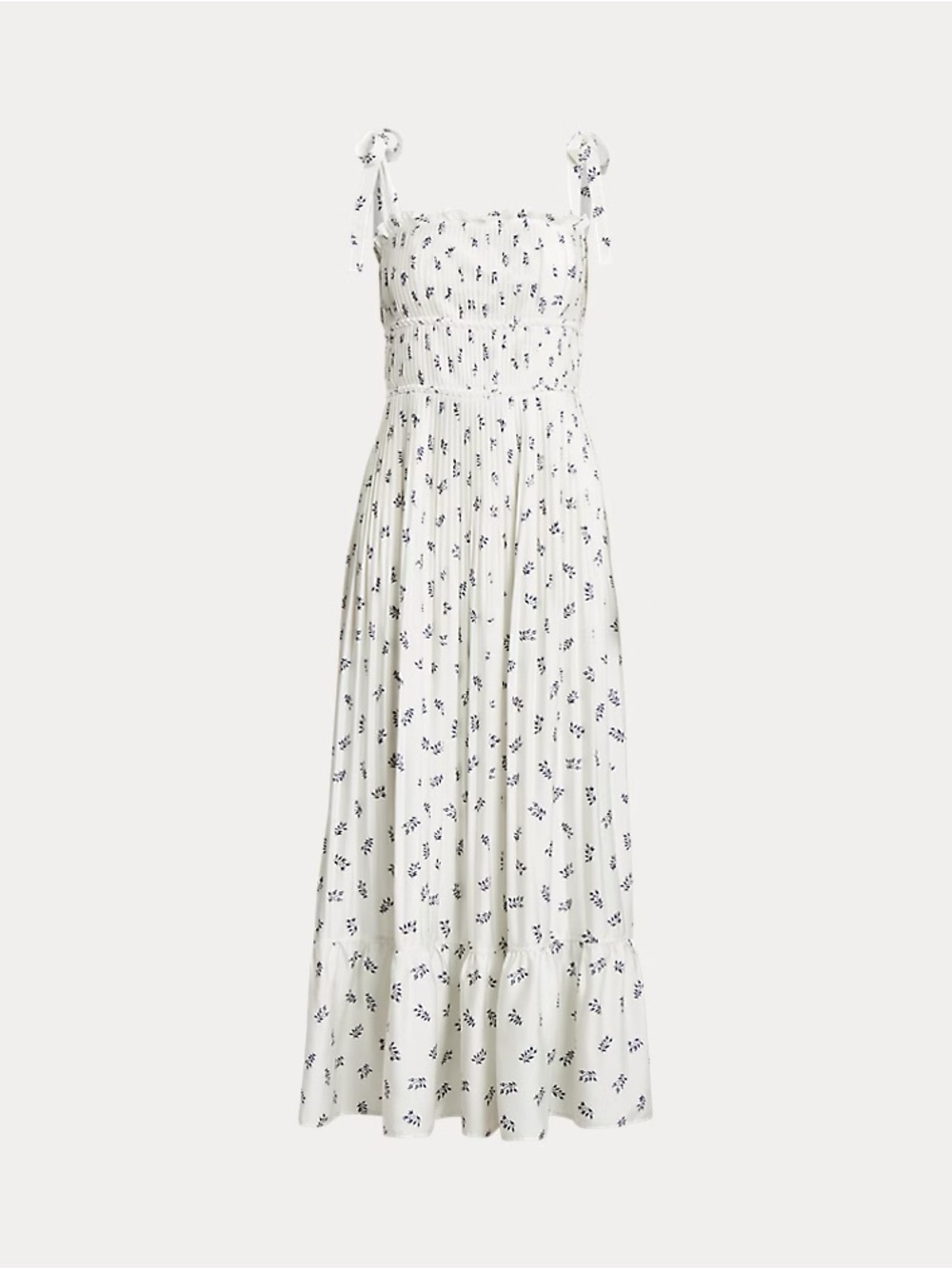 NWOT Polo by Ralph Lauren Floral Pleated Satin Maxi Dress, 14